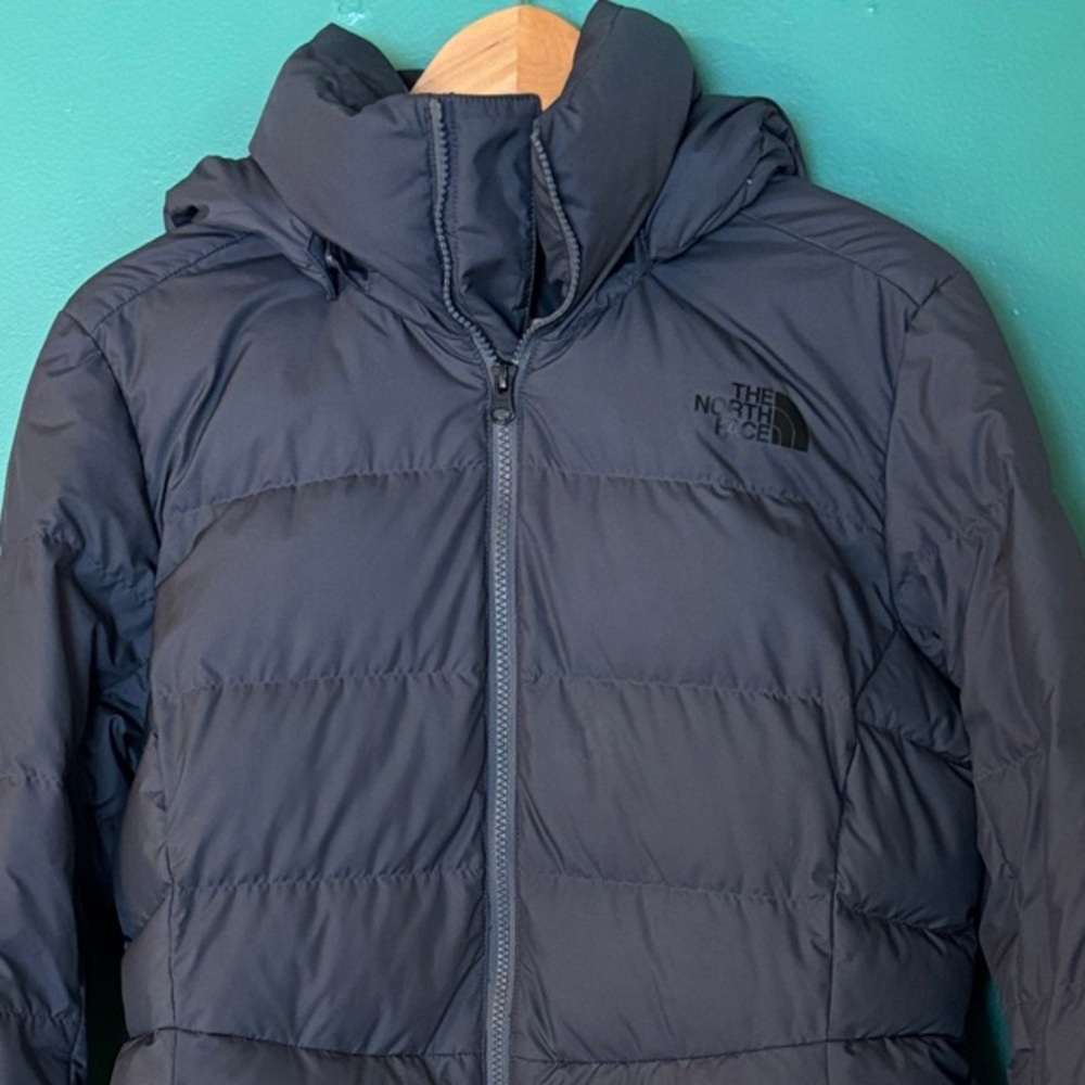 The North Face Down Filled Charcoal Hooded Puffer Jacket